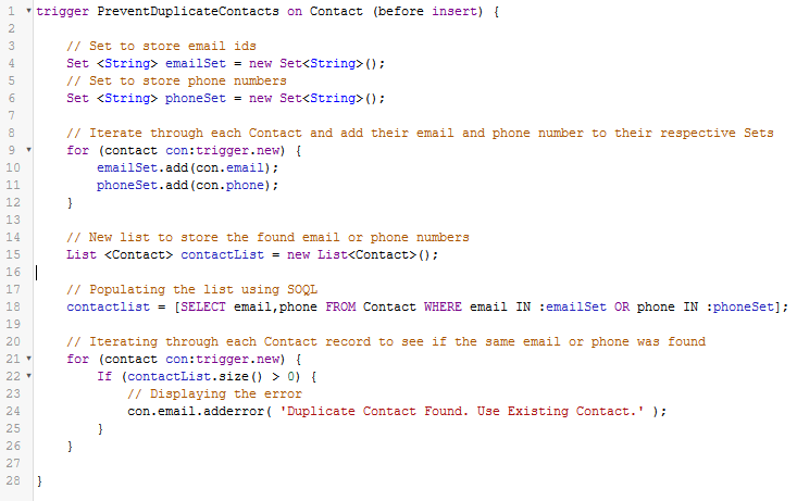 Salesforce Apex Trigger to Prevent Duplicate Contacts - For Beginners